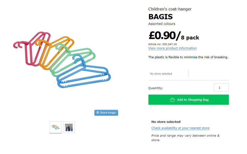 Ikea BAGIS Assorted Coat-hangers