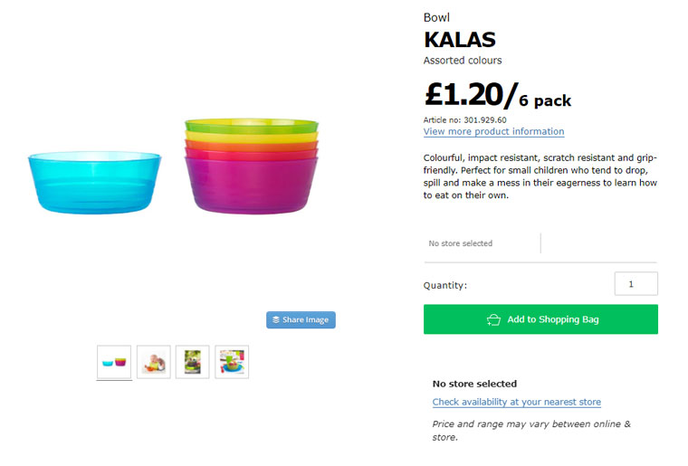 Ikea KALAS Bowls 6 pack