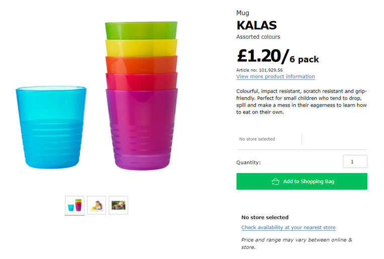 Ikea KALAS Cups 6 pack