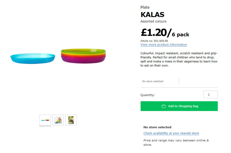 Ikea KALAS Plates 6 Pack