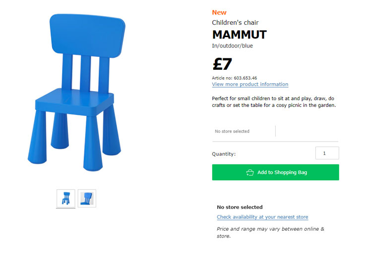 Ikea MAMMUT Children's Chair