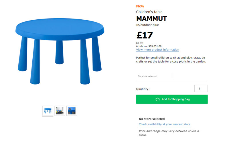 Ikea MAMMUT Children's Table