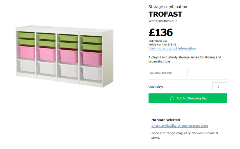 Ikea TROFAST Storage Combination